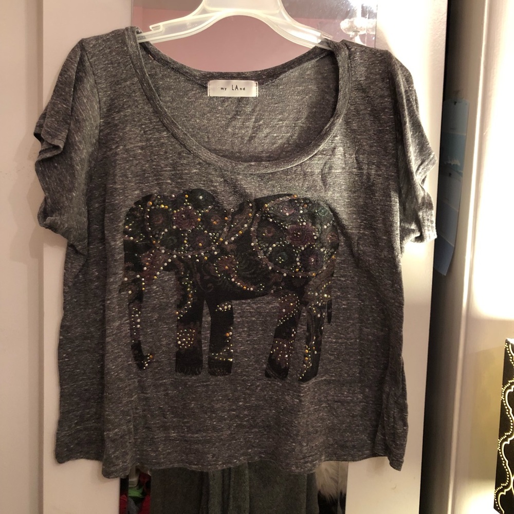 Elephant beaded T-shirt